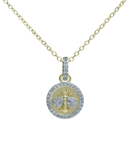 Pave Bee on charm necklace
