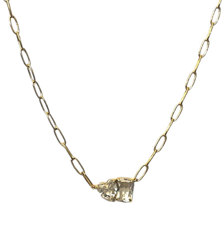 Heart Square Cz Necklace