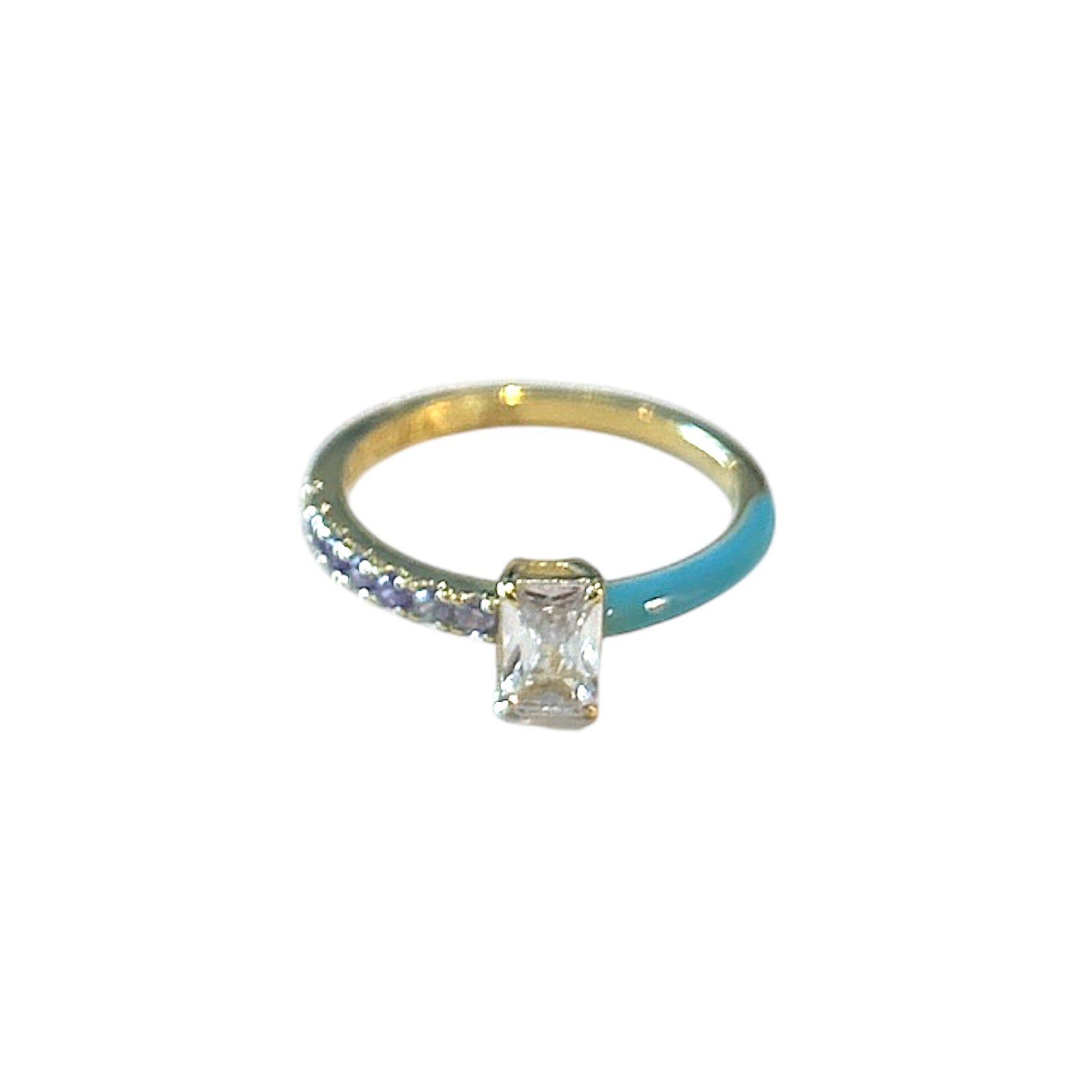 Rectangle Cz with enamel band