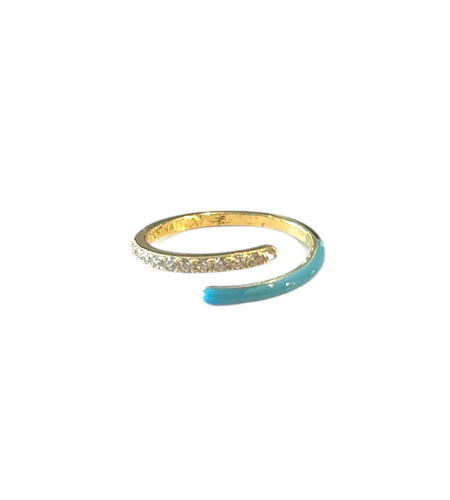 Spiral enamel Cz ring