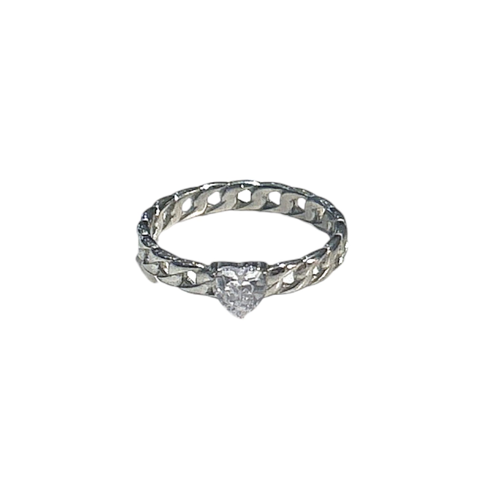 Cuban chain with heart ring