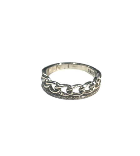 Chain with pave line ring