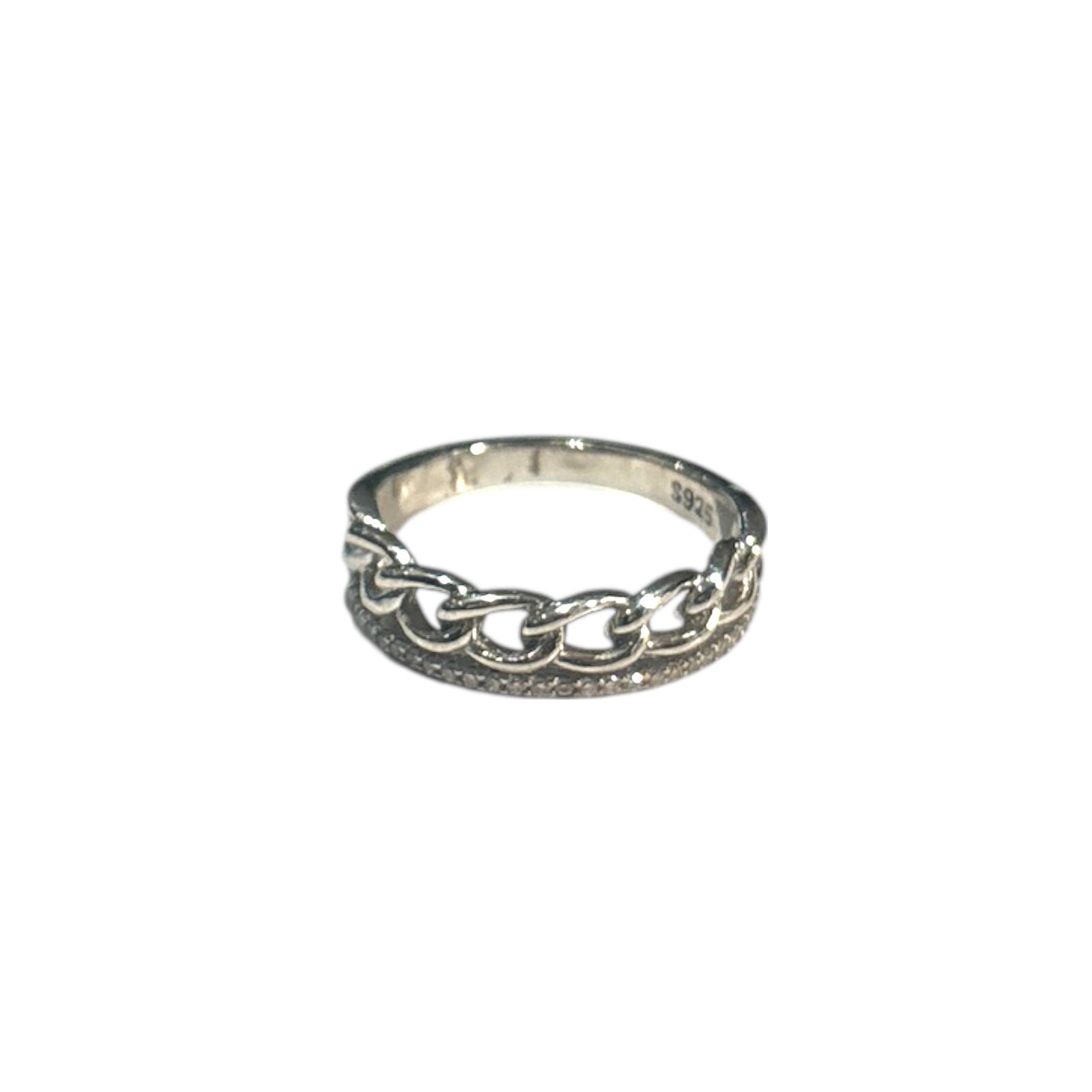 Chain with pave line ring