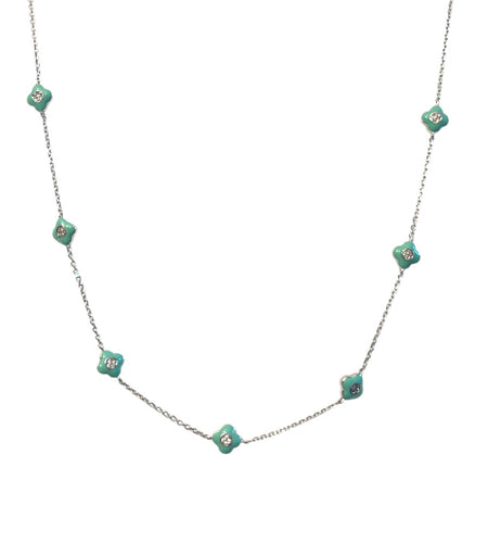 Enamel Multi clover Necklace