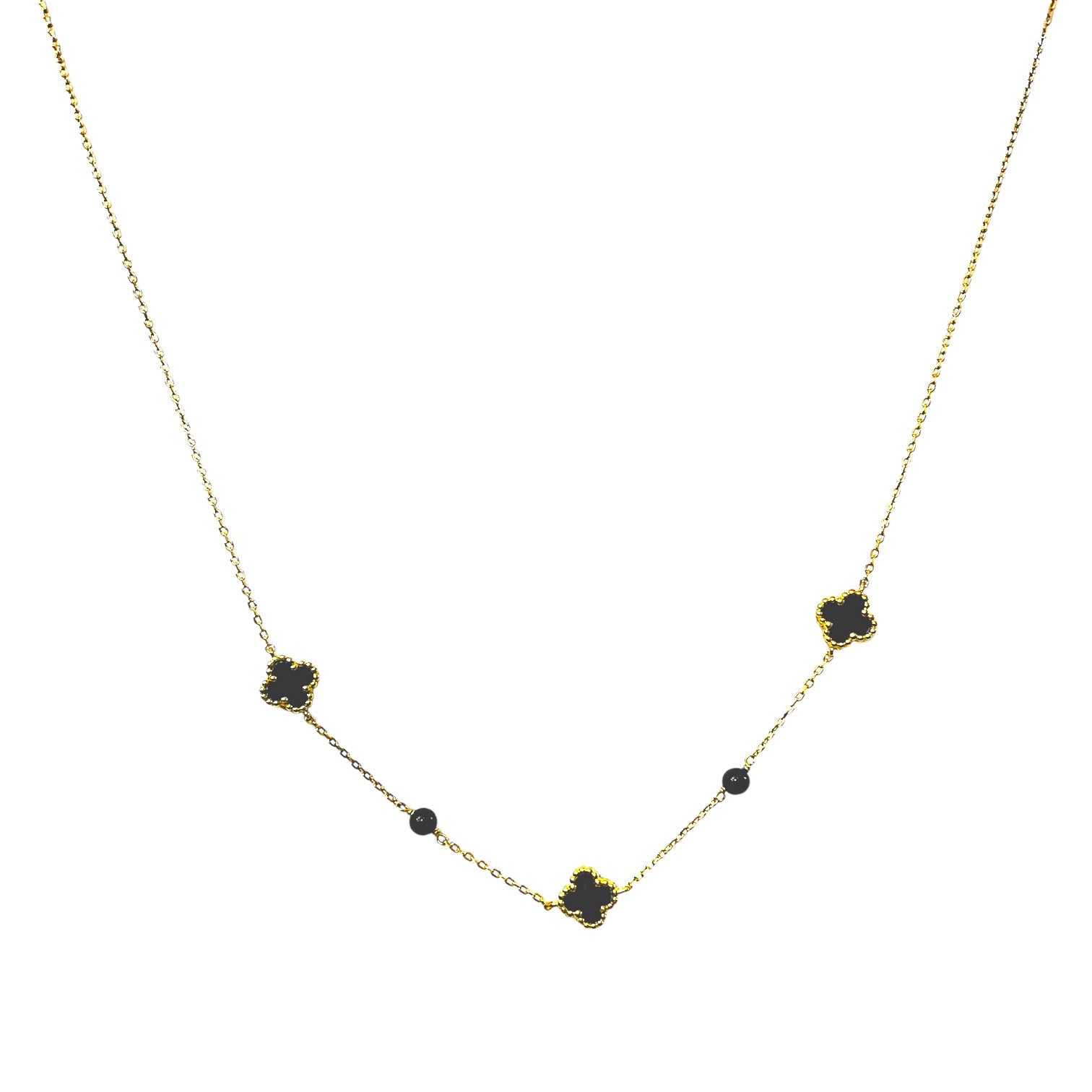 3  clover stone necklace