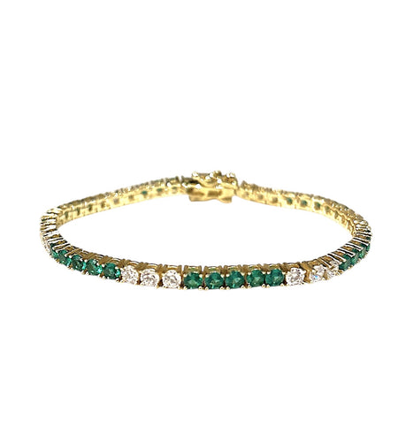 Mixed emerald tennis bracelet