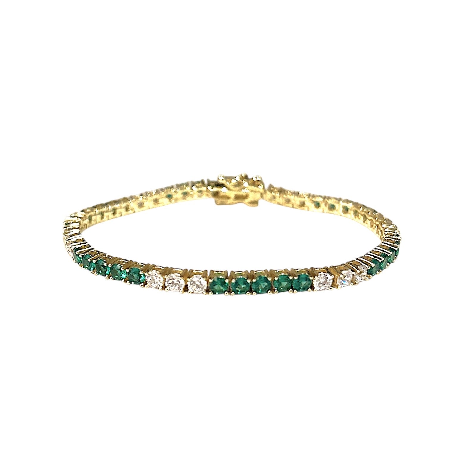 Mixed emerald tennis bracelet