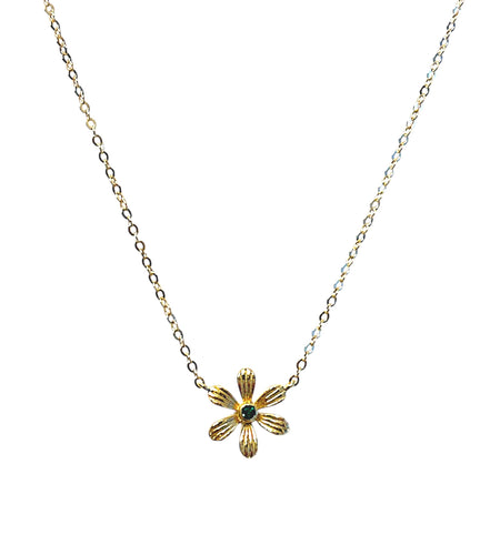 Green Cz Flower Necklace