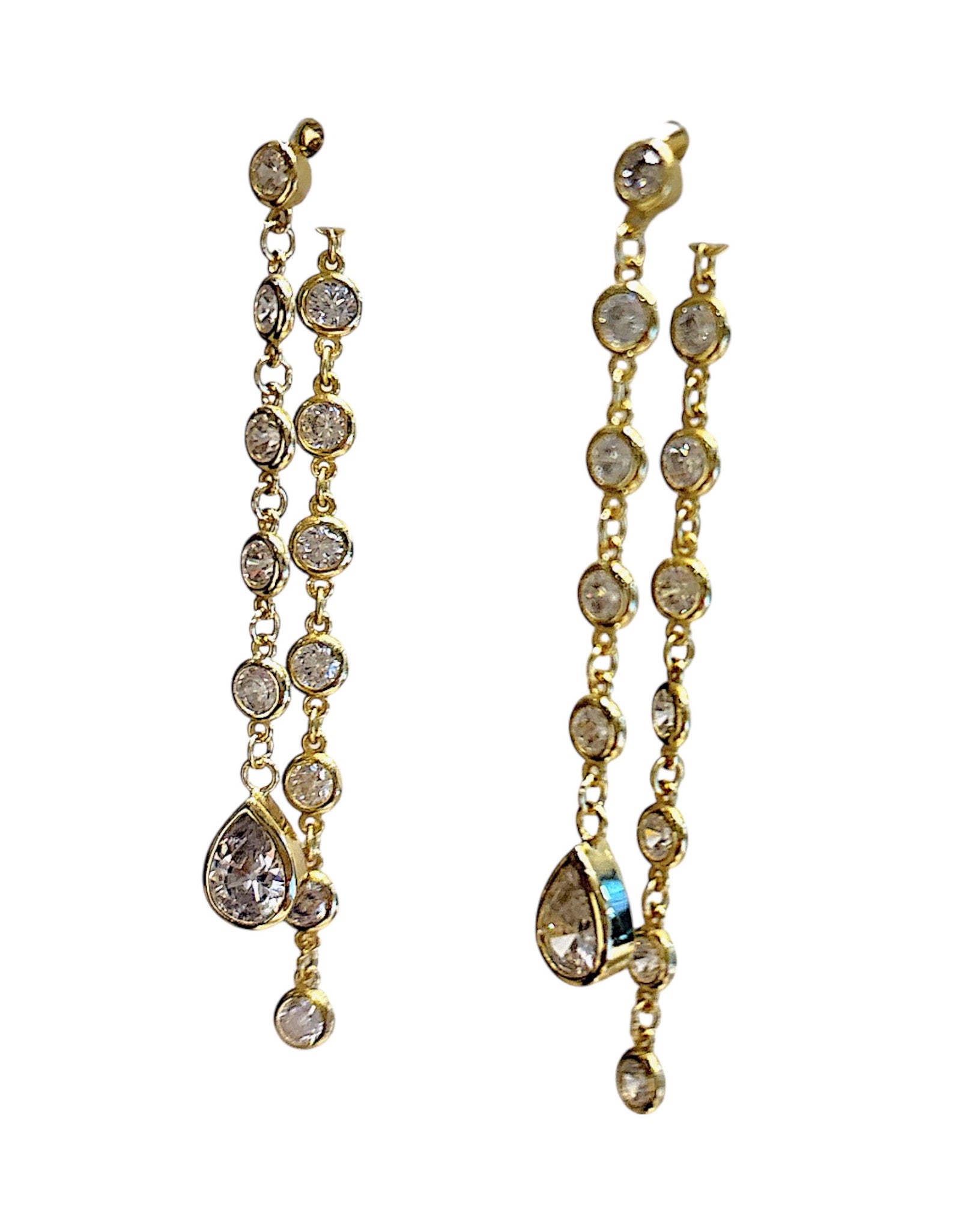 Front and Back bezel earrings