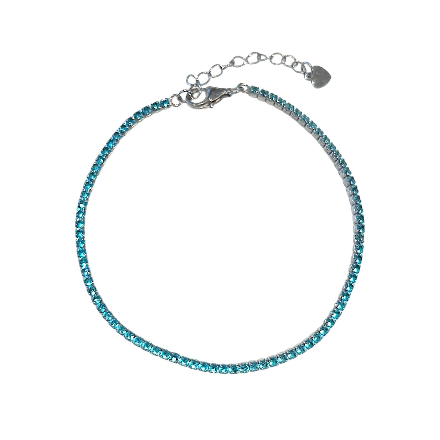 Thin Color Tennis Bracelet silver