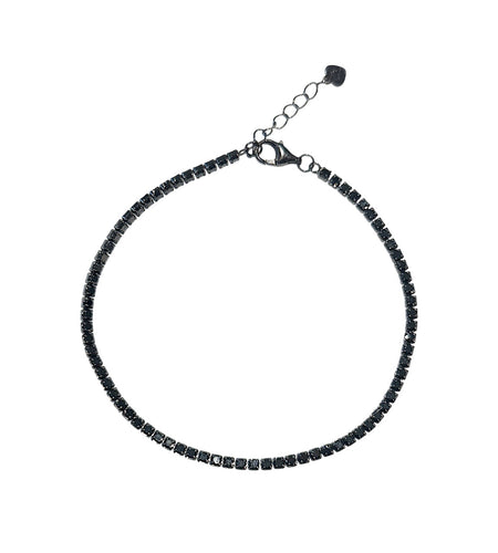 Black Cz thin tennis bracelet