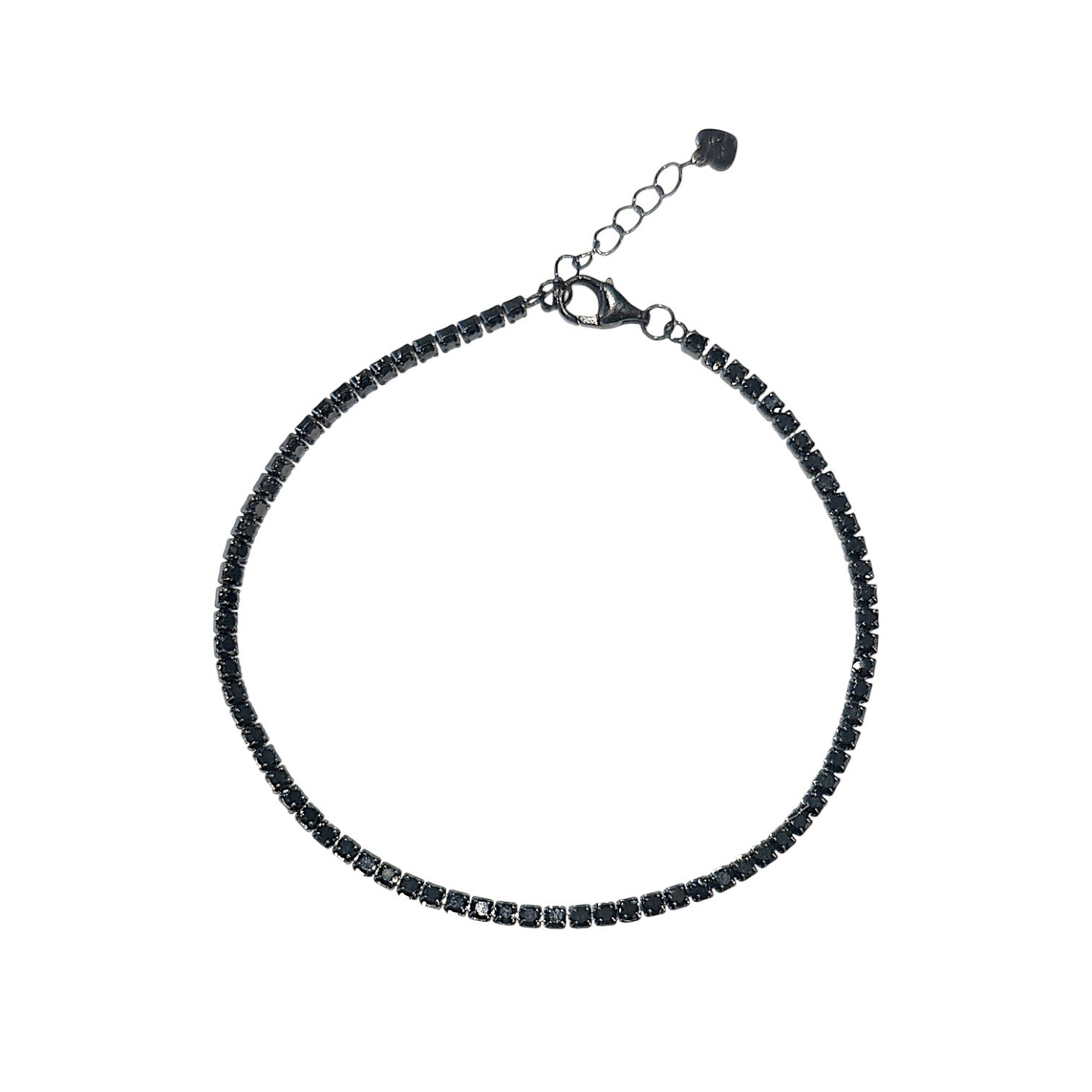 Black Cz thin tennis bracelet