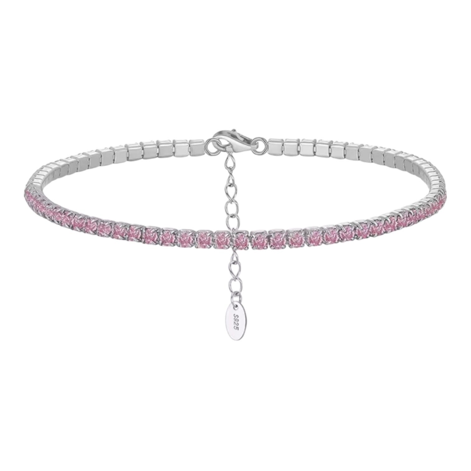 Thin Color Tennis Bracelet silver