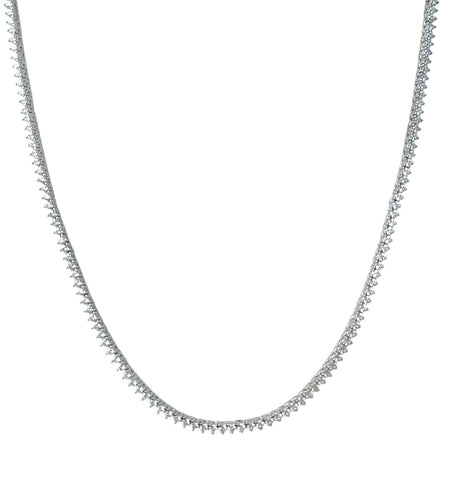3 prong Tennis Necklace 2mm