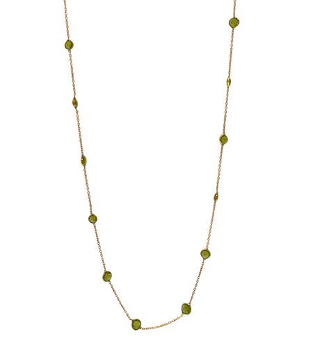 Long necklace w/Emerald stones