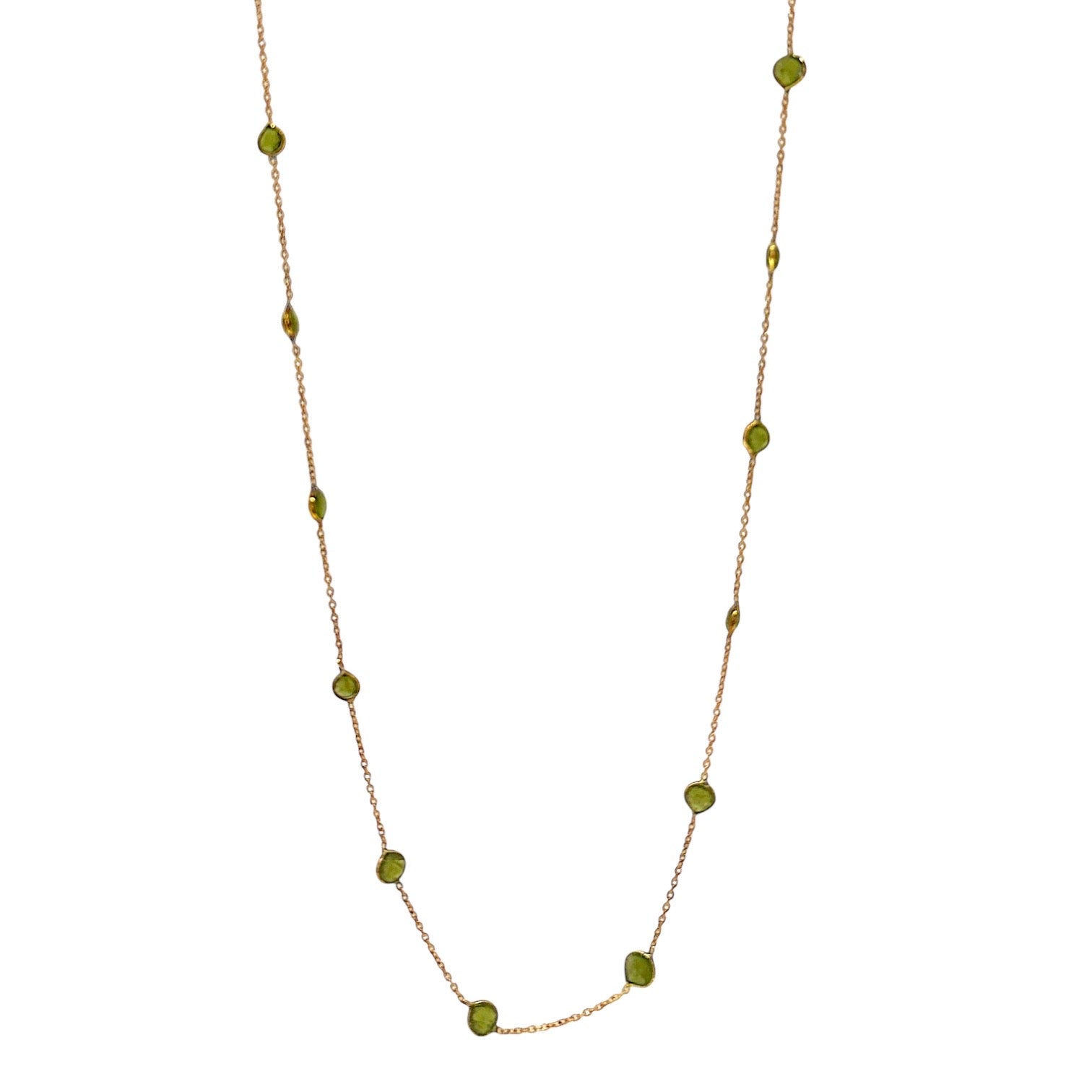 Long necklace w/Emerald stones