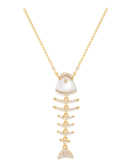 Elevated Fish Mother of Pearl Necklace