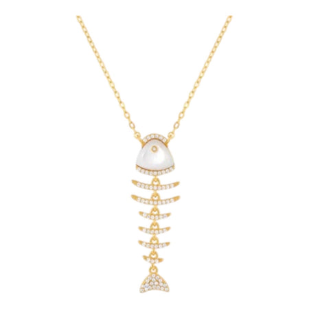 Elevated Fish Mother of Pearl Necklace