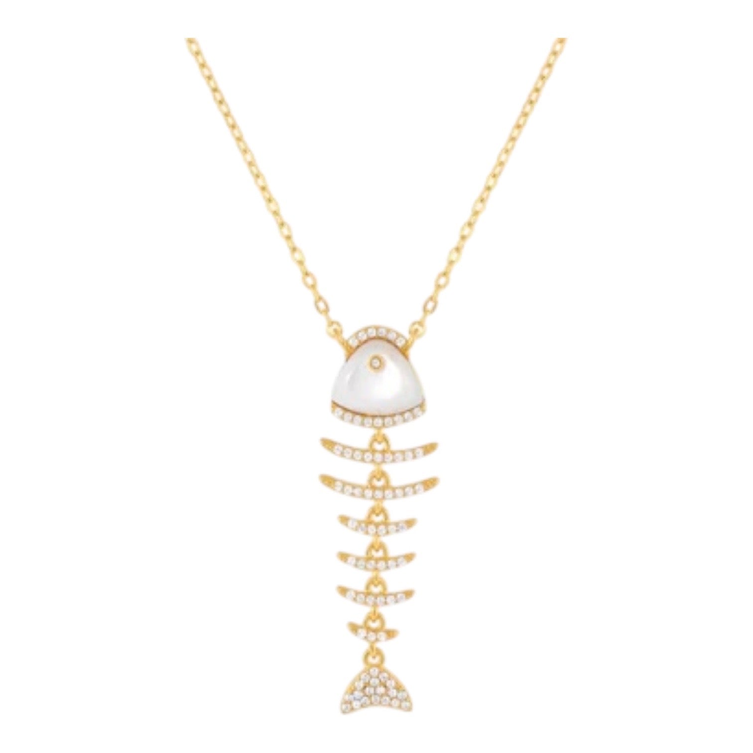 Elevated Fish Mother of Pearl Necklace