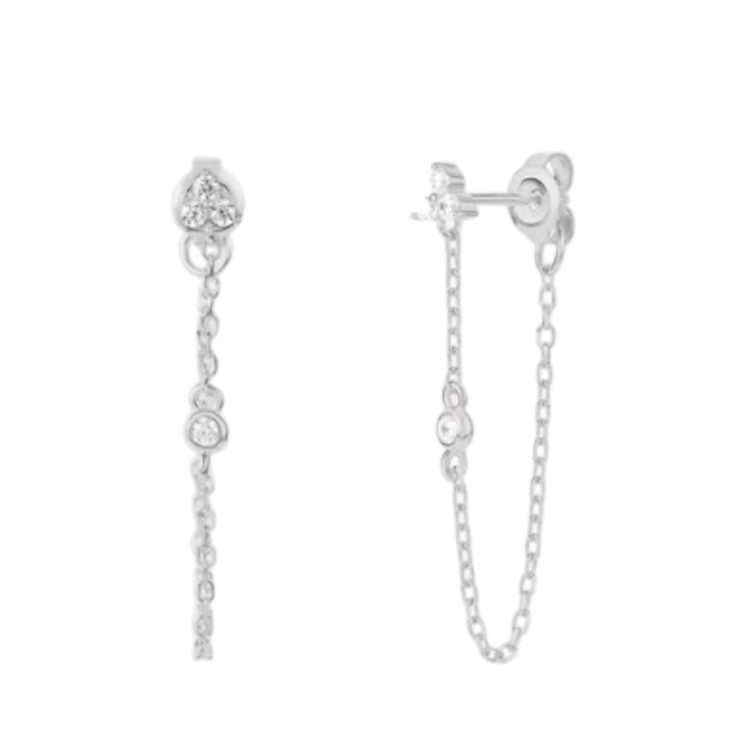 Triple Dot Chain Earrings