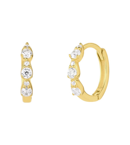 Mini Triple Marquise Huggies