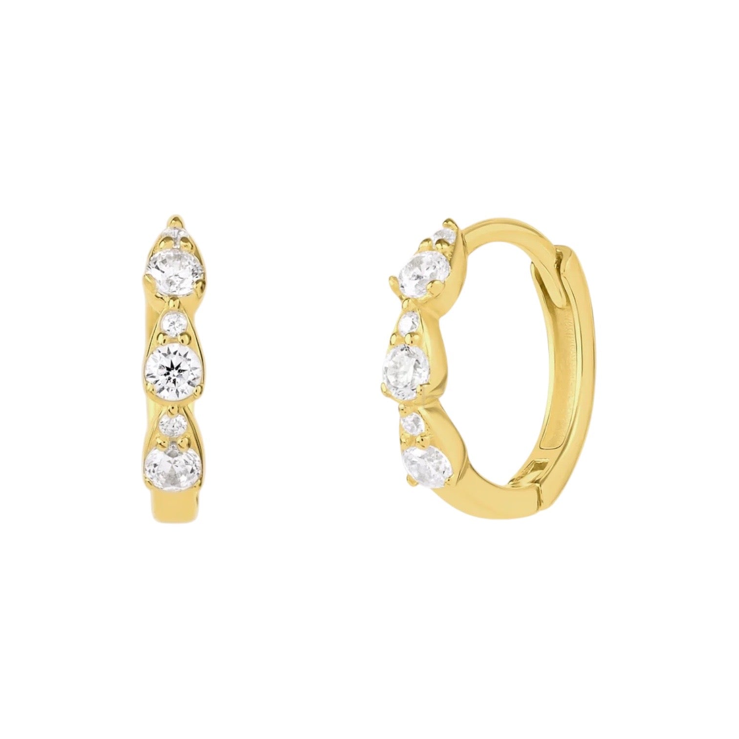 Mini Triple Marquise Huggies