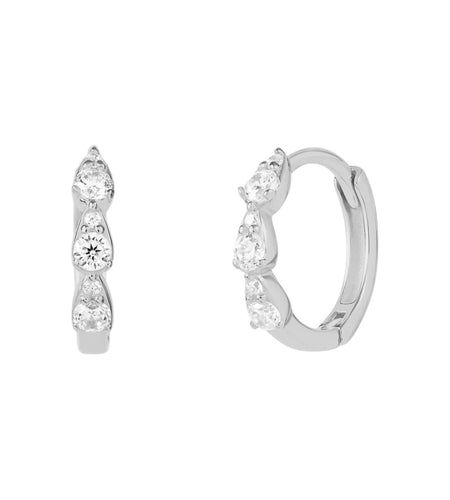 Mini Triple Marquise Huggies