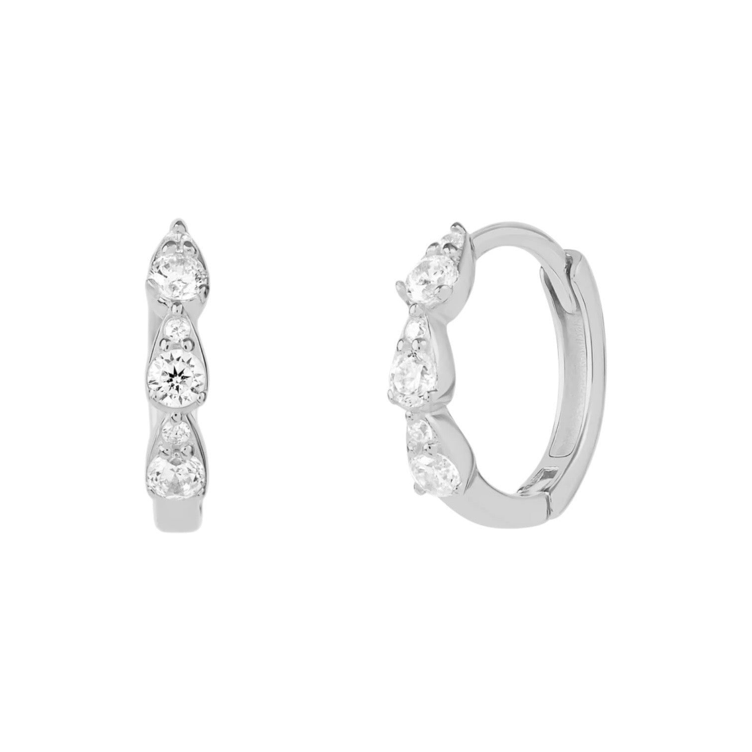 Mini Triple Marquise Huggies