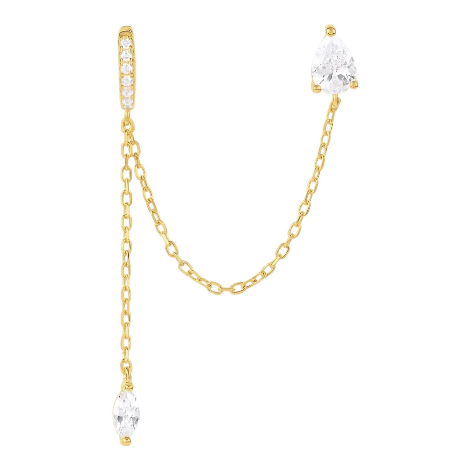 Teardrop Double Huggie