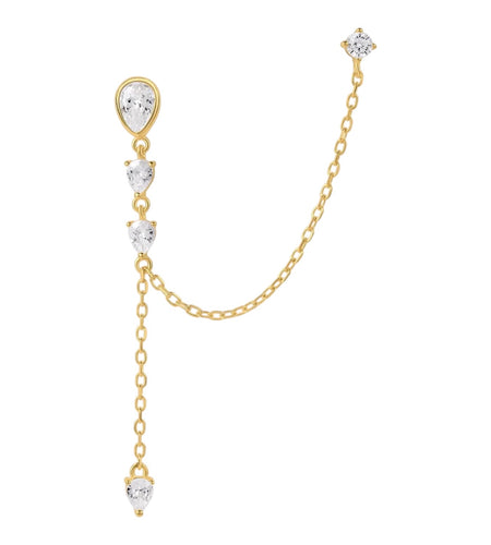 Teardrop Bezel Double Piercing