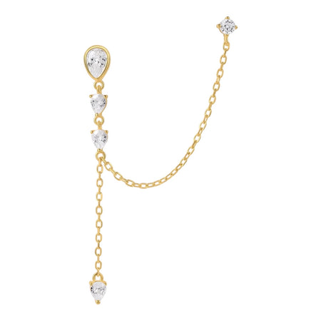 Teardrop Bezel Double Piercing