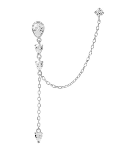 Teardrop Bezel Double Piercing