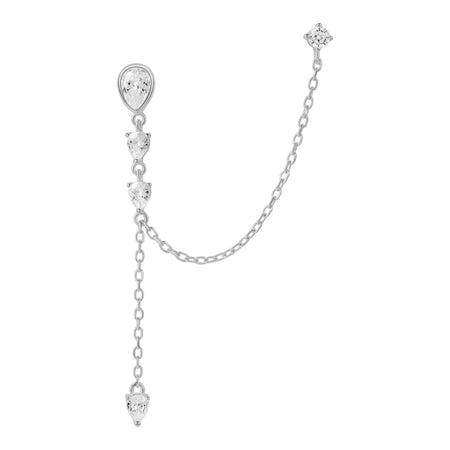 Teardrop Bezel Double Piercing