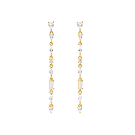 Thin Multi-Stone Drop Earrings