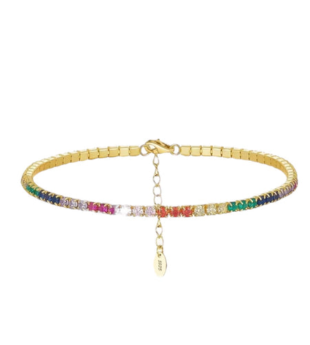 Thin Rainbow Tennis bracelet