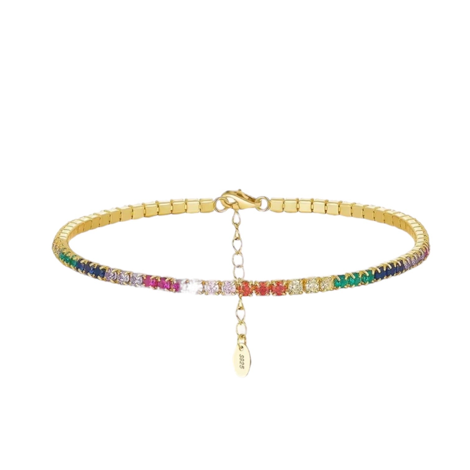 Thin Rainbow Tennis bracelet
