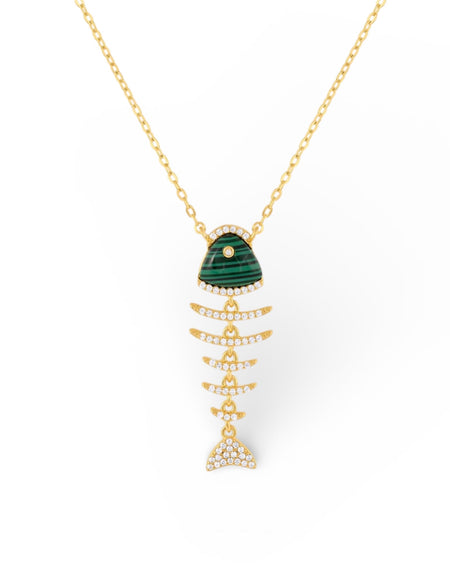 Elevated Fish Malachite Necklace