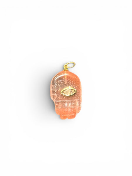 Mini hamsa stone charm