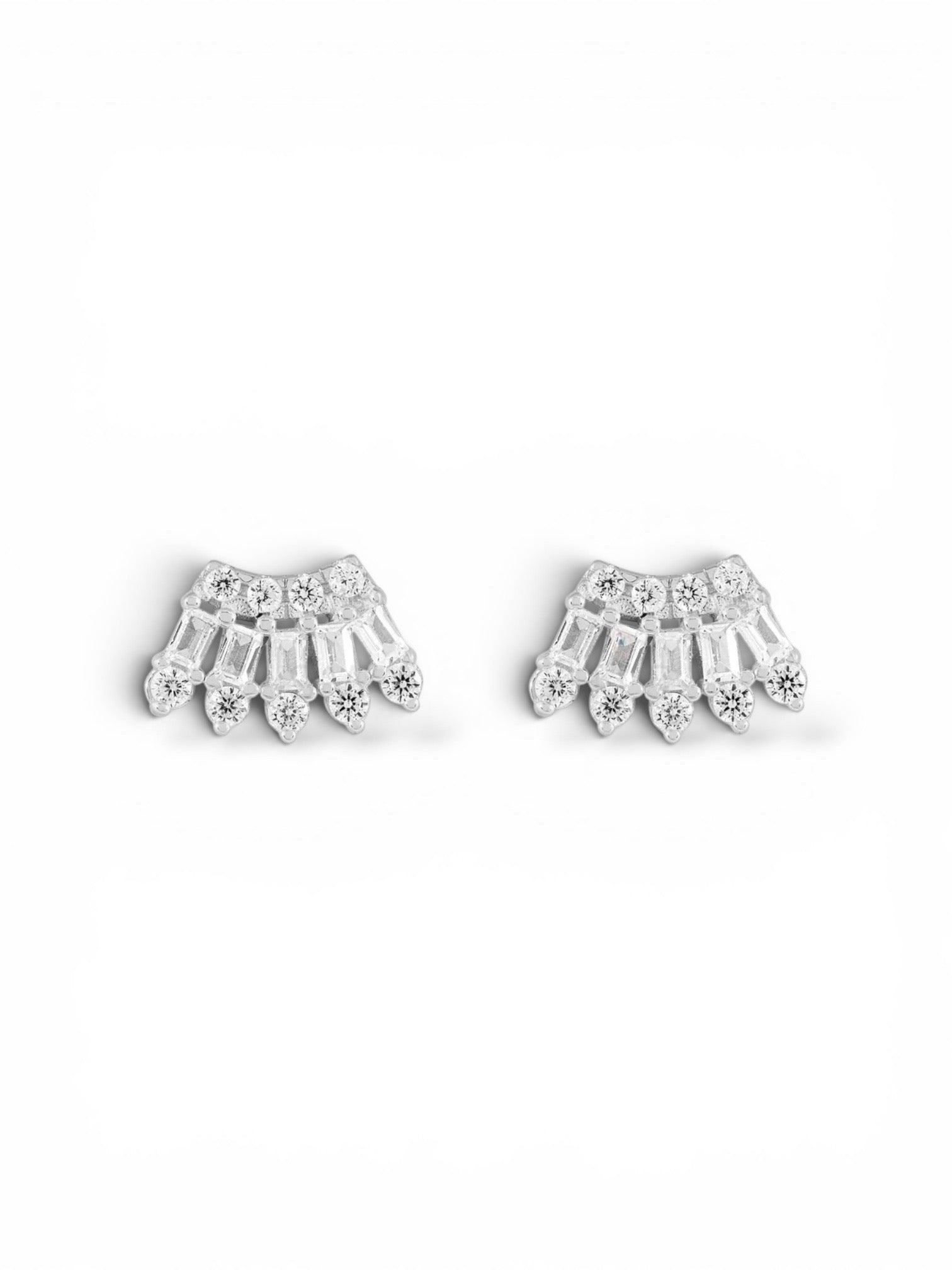 Mini Scattered Baguette Bezel Fan stud
