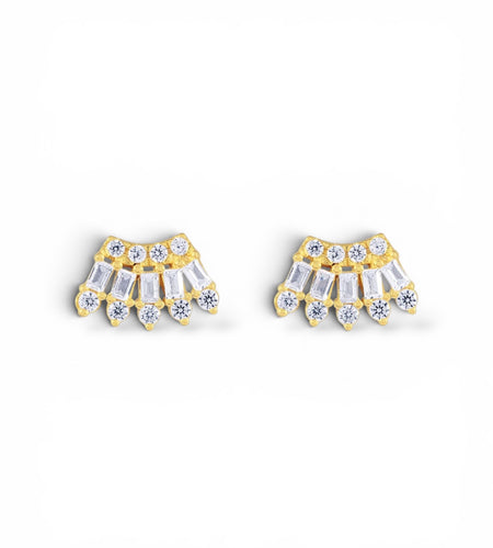 Mini Scattered Baguette Bezel Fan stud