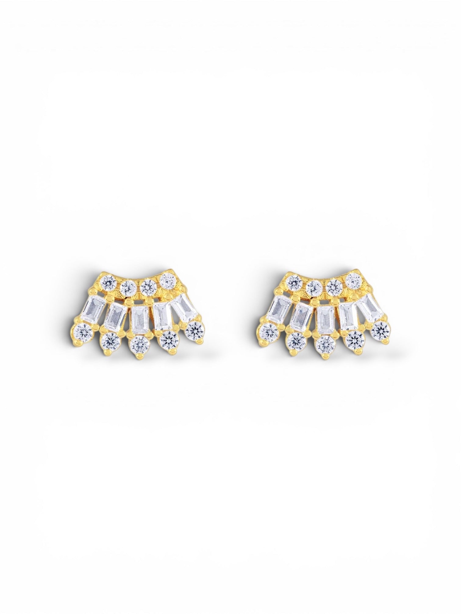 Mini Scattered Baguette Bezel Fan stud