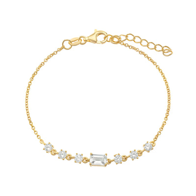 Baguette and round Cz bracelet