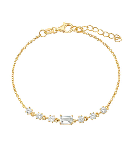 Baguette and round Cz bracelet