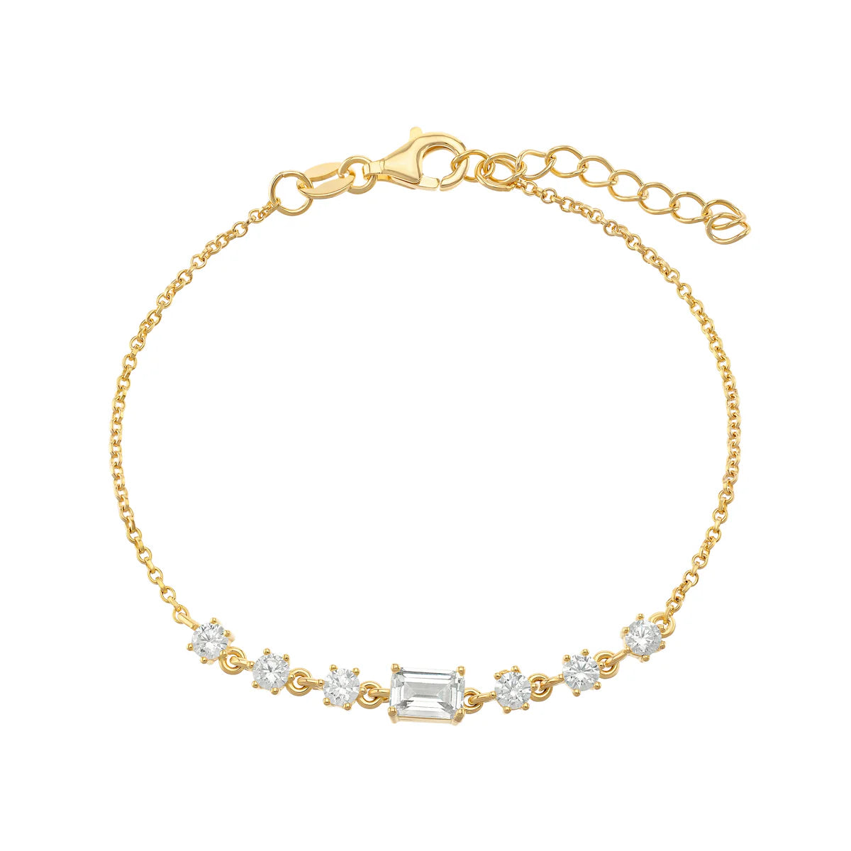 Baguette and round Cz bracelet