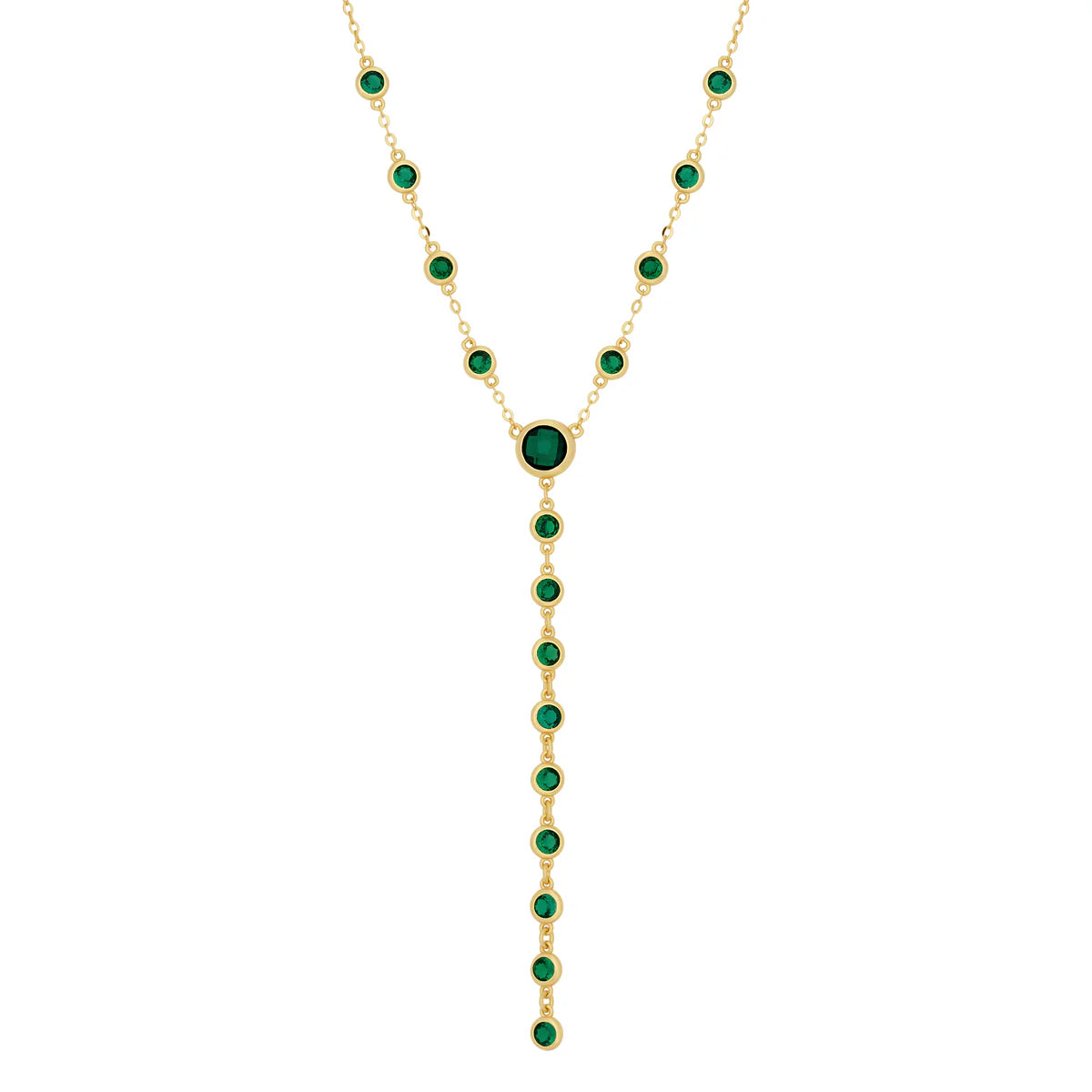 Green Bezel Cz Lariat