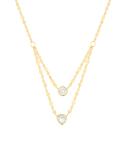 Double Mirror link necklace