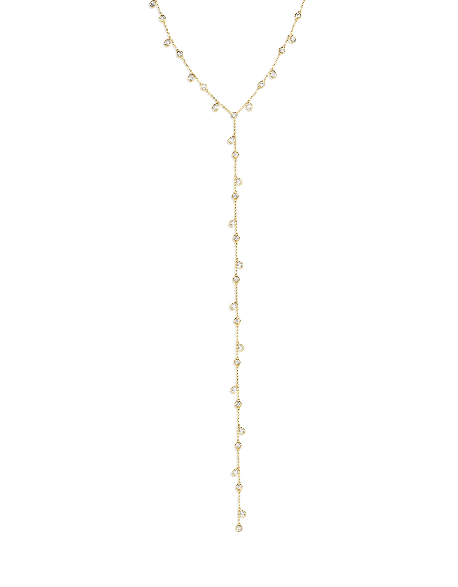 Dripping Diamonds Lariat Necklace