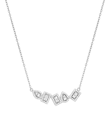 Fancy Multi Pave Necklace