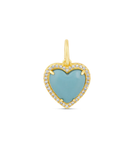 Small Stone heart charm