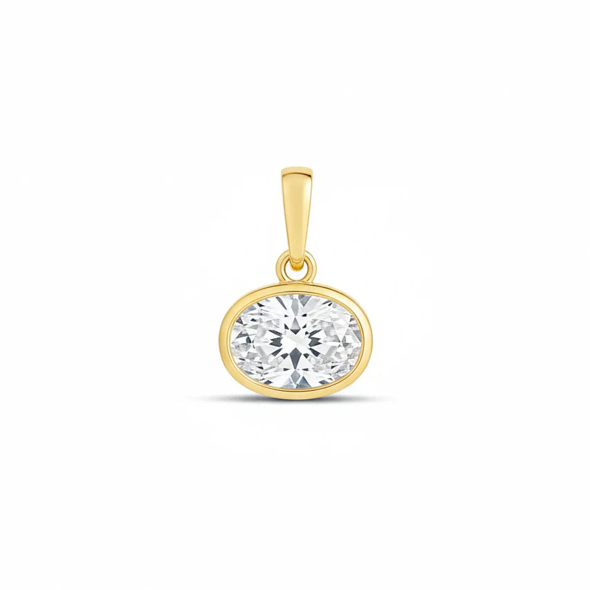 Oval Ice Bezel Charm